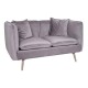 2 personers Sofa grå velour 2 personers Sofa grå velour