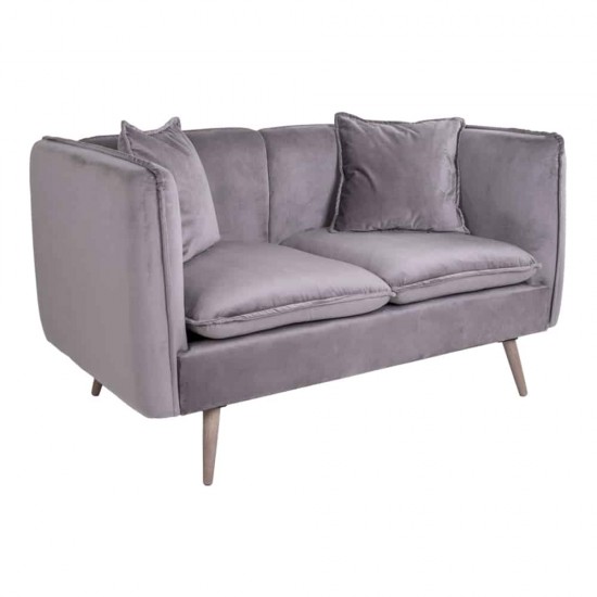 2 personers Sofa grå velour 2 personers Sofa grå velour