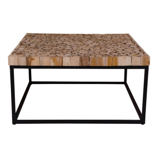 Knoxville Sofabord - Sofabord i træ med metalstel 80x80 cm Knoxville Sofabord - Sofabord i træ med metalstel 80x80 cm