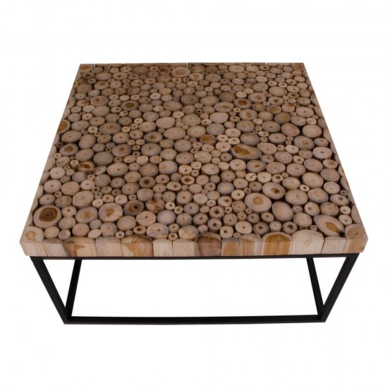 Knoxville Sofabord - Sofabord i træ med metalstel 80x80 cm Knoxville Sofabord - Sofabord i træ med metalstel 80x80 cm
