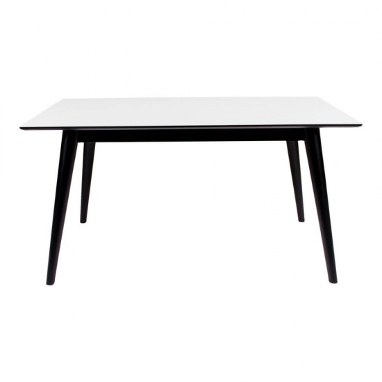 Copenhagen Spisebord - Spisebord i hvid med sorte ben 150/230x95 cm Copenhagen Spisebord - Spisebord i hvid med sorte ben 150/230x95 cm