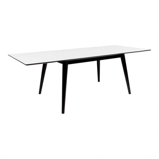 Copenhagen Spisebord - Spisebord i hvid med sorte ben 150/230x95 cm Copenhagen Spisebord - Spisebord i hvid med sorte ben 150/230x95 cm