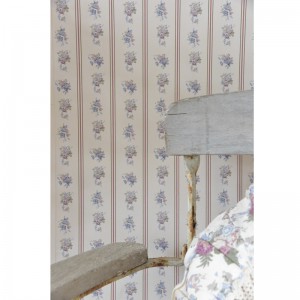 Vintage Tapet blomster og striber - Roses Forever Vintage Tapet blomster og striber - Roses Forever