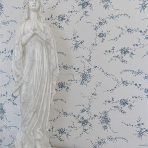 Blåt Vintage Tapet  - Blomster ranke B53cmx10m