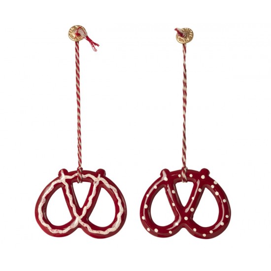 Pretzel Metal ornament rød fra Maileg