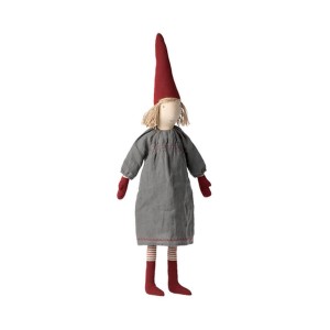 Nisse pige i grå kjole 83cm Maileg Nisse pige i grå kjole 83cm Maileg
