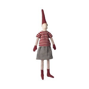 Nisse Pige - Nederdel og strikket swaeter - str. 3 - 49cm Nisse Pige - Nederdel og strikket swaeter - str. 3 - 49cm