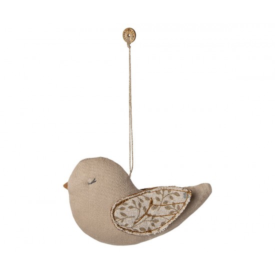Stof ornament, Fugl - Grene - Blå Stof ornament, Fugl - Grene - Blå