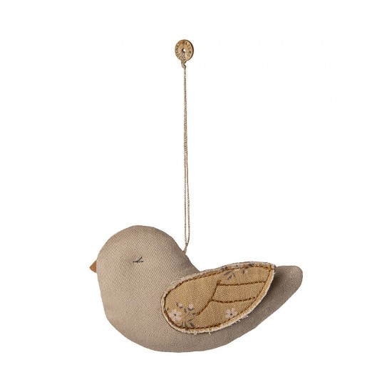 Stof ornament, Fugl - Marmor - Latte Stof ornament, Fugl - Marmor - Latte