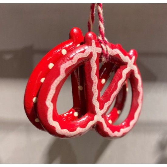 Pretzel Metal ornament rød fra Maileg