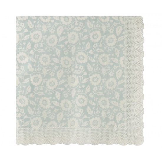 Servietter 20 stk Blomster - Mint Servietter 20 stk Blomster - Mint