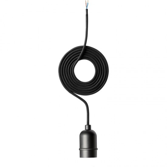 Fatningssæt P3 Sort E27 2.5 meter stof ledning Fatningssæt P3 Sort E27 2.5 meter stof ledning