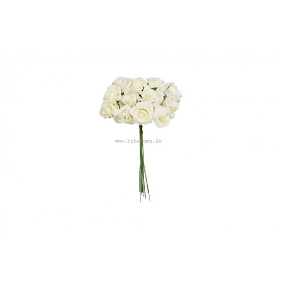 144 stk Hvide Roser 3,5 cm i skum