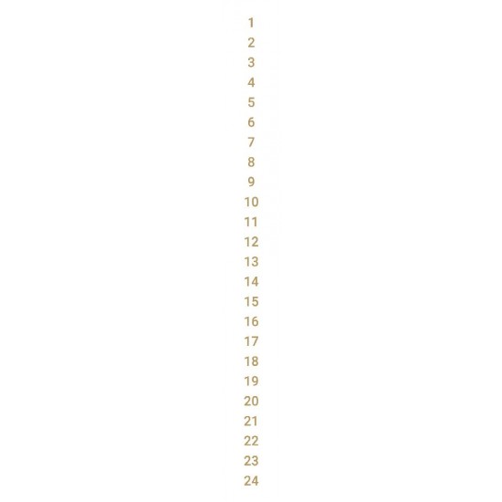 Guld Kalender Tal 1-24 til at sætte på Lys 15 cm