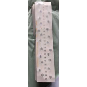 Sølv snekrystaller Kalender Tal 1-24 til at sætte på Lys 21 cm Sølv snekrystaller Kalender Tal 1-24 til at sætte på Lys 21 cm