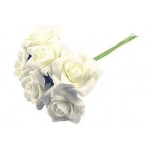 96 stk Hvide Roser 6 cm i skum 96 stk Hvide Roser 6 cm i skum