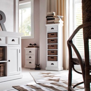 Smal kommode med 2 skuffer og 5 kurve Smal kommode med 2 skuffer og 5 kurve