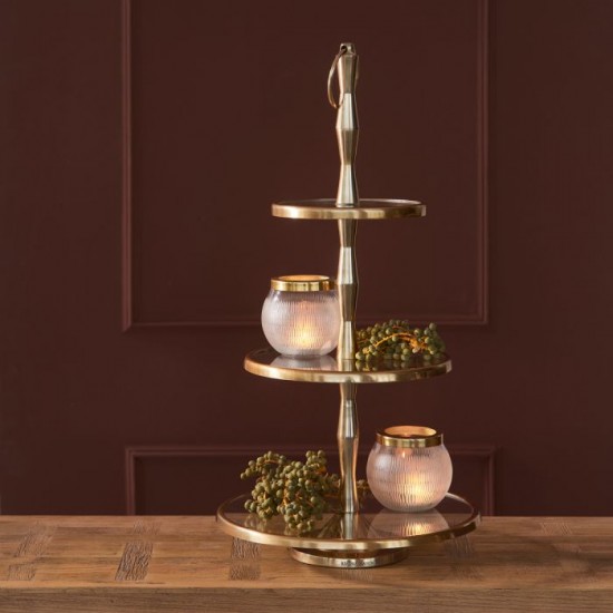 Belfaux Etagere 3-lag guld H69cm Belfaux Etagere 3-lag guld H69cm