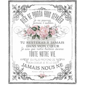 Transfer Blomster og tekst My Heart 60x88cm