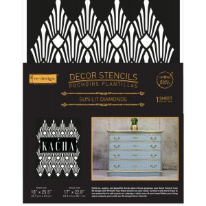 Decor Stencil Kacha Sun Lit Diamonds 47x64cm  Decor Stencil Kacha Sun Lit Diamonds 47x64cm