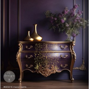 Kacha Manor Swirls Guldark 45x60cm Kacha Manor Swirls Guldark 45x60cm