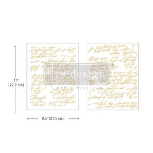 Decor Transfer Kacha Gold gammelskrift 21x28cm Decor Transfer Kacha Gold gammelskrift 21x28cm