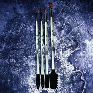 Pensel Sæt a 4 med struktur i anden ende Pensel Sæt a 4 med struktur i anden ende