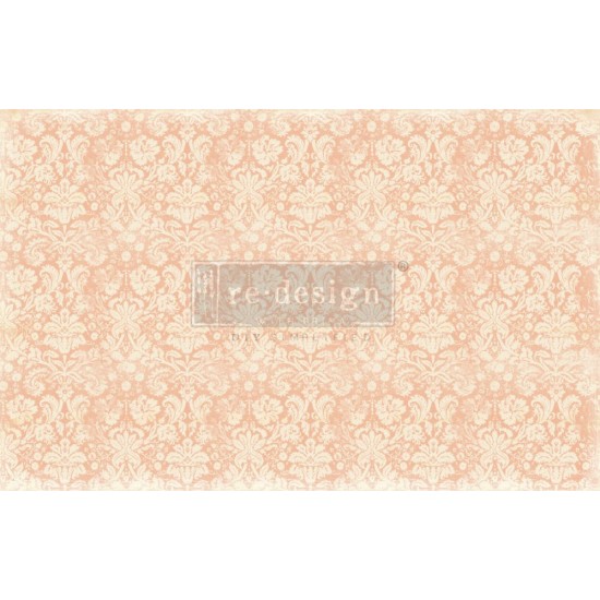 Decoupage Papir - Peach Damask B48xH75cm