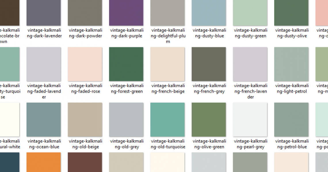 Online Farveprøver på Vintage Kalkmaling - Alle farver