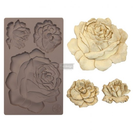 Støbeform i silikone til rosen hoveder 12.7x20cm Støbeform i silikone til rosen hoveder 12.7x20cm