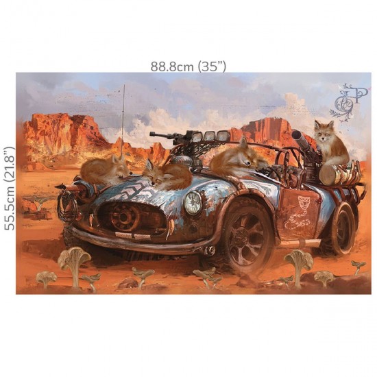 Decoupage Hokus Pokus - Fox Patrol - 1 ark 88x55cm Decoupage Hokus Pokus - Fox Patrol - 1 ark 88x55cm