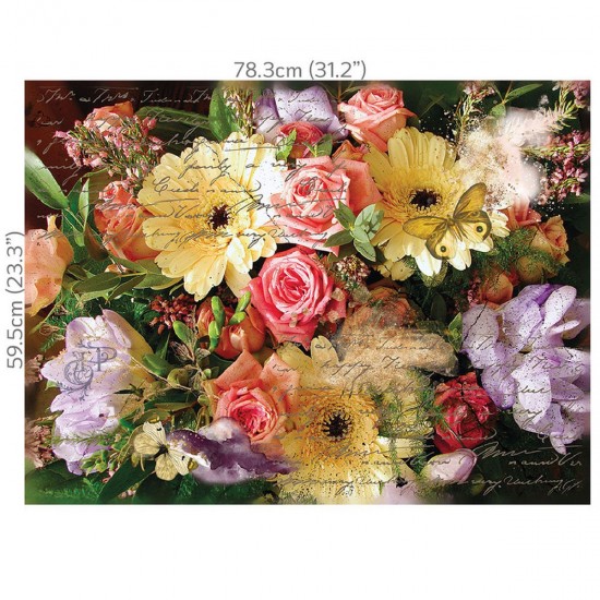 Decoupagepapir Hokus Pokus - Royal Blooms - 1 ark 78x59cm Decoupagepapir Hokus Pokus - Royal Blooms - 1 ark 78x59cm