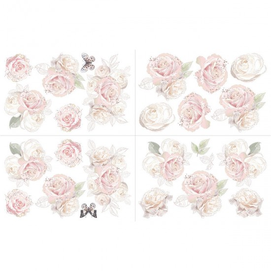 Transfer Hokus Pokus - Jardin de Roses - 4 ark 94x60cm Transfer Hokus Pokus - Jardin de Roses - 4 ark 94x60cm