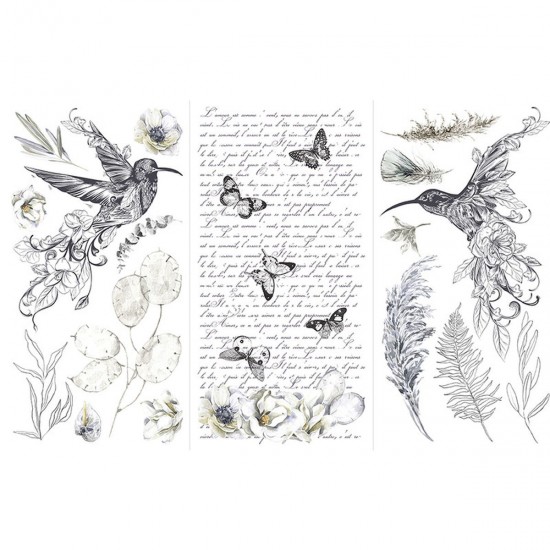 Transfer Hokus Pokus - Plume ET Fleurs - 3 ark 94x60cm Transfer Hokus Pokus - Plume ET Fleurs - 3 ark 94x60cm