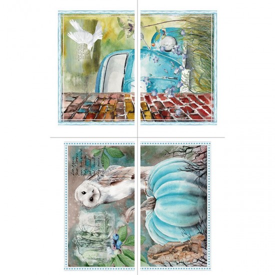 Transfer Hokus Pokus - The Owl and his Buggy - 4 ark 94x60cm Transfer Hokus Pokus - The Owl and his Buggy - 4 ark 94x60cm
