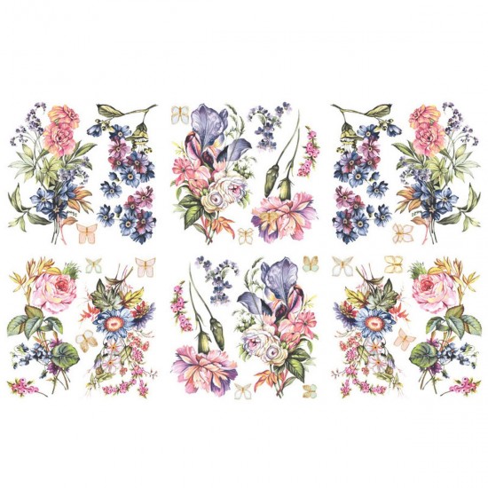 Transfer Hokus Pokus - Vintage Blooms - 6 ark 90x90cm Transfer Hokus Pokus - Vintage Blooms - 6 ark 90x90cm