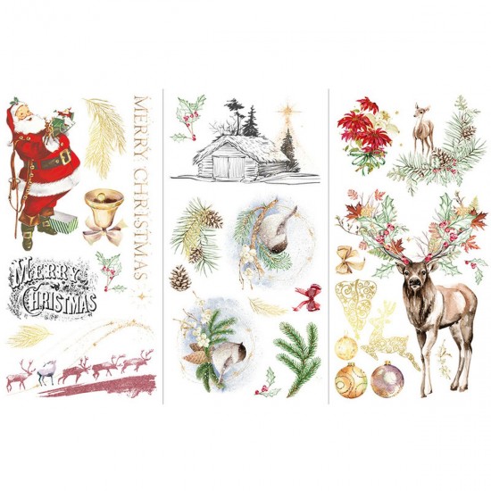 Transfer Hokus Pokus - When Christmas Comes (Gold) - 3 ark 94x60cm