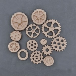 Ornamenter Tandhjul 13 stk. Bøjelig træudskæring fra Woodwill