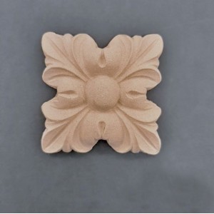 Træornament Flise 7.5x7.5cm Blomst Bøjelig træudskæring fra Woodwill