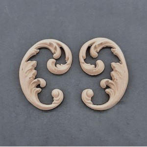 Sæt ornamenter H+V 5x3cm  Bøjelig træudskæring fra Woodwill