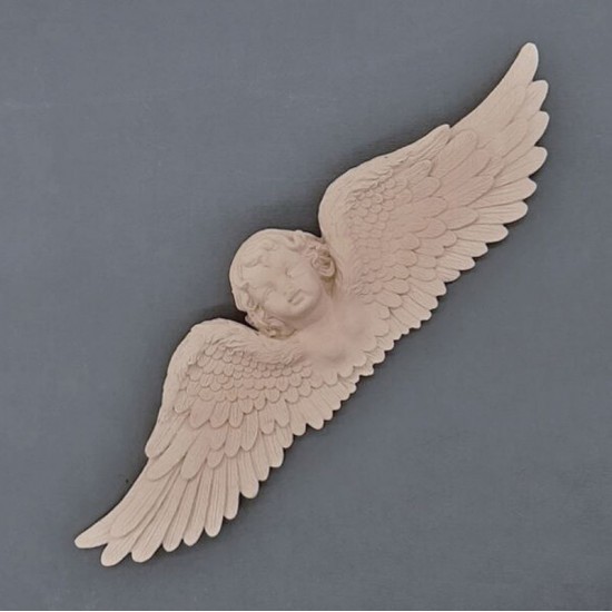 Ornament med engel B42.5cm Bøjelig træudskæring fra Woodwill