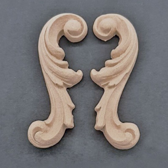 Sæt ornamenter H+V 8x2cm Bøjelig træudskæring fra Woodwill