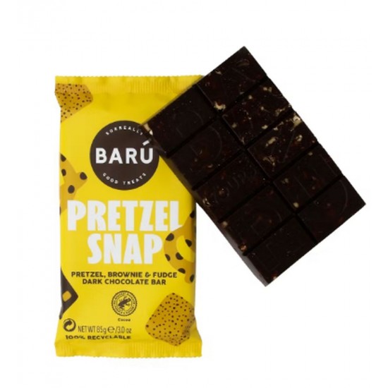 Pretzel Snap - Mørk chokoladebar med Pretzel, brownie og fudge 85g fra BARU Pretzel Snap - Mørk chokoladebar med Pretzel, brownie og fudge 85g fra BARU