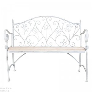 Have Bænk i metal med træsæde B110cm