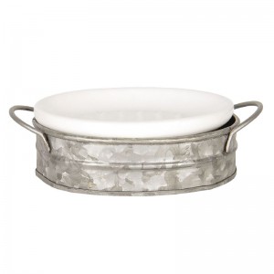 Sæbe holder porcelæn og metal Sæbe holder porcelæn og metal