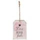 Skilt Love never fails Skilt Love never fails