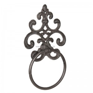 Håndklæde holder brunt jern med ornament H24cm Håndklæde holder brunt jern med ornament H24cm