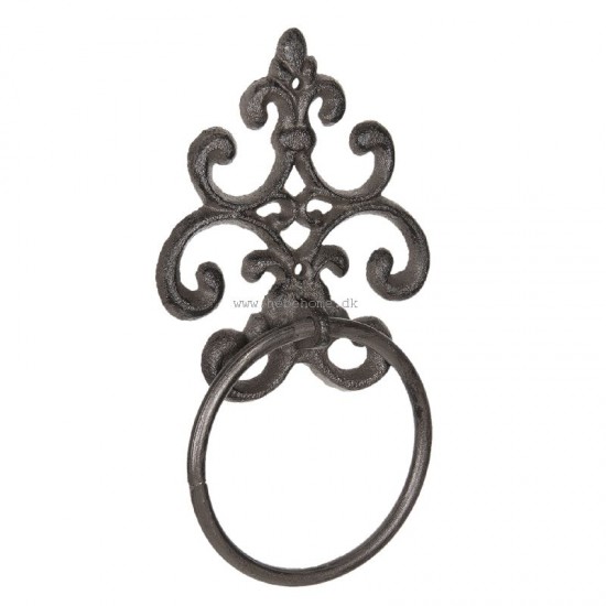 Håndklæde holder brunt jern med ornament H24cm Håndklæde holder brunt jern med ornament H24cm