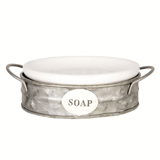Sæbe holder porcelæn og metal