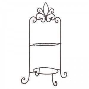 Etagere til 2 tallerkner brunt jern Etagere til 2 tallerkner brunt jern